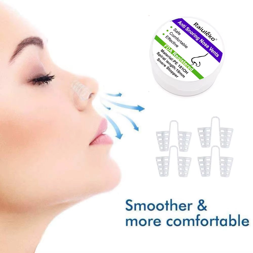 4/12PCS Silicone Nasal Dilator for Snoring Relief - Enhance Breathing and Improve Sleep Quality
